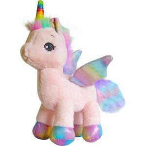 🆕 Kids Pink Rainbow Unicorn Plush Doll Stuffed Animals Babies Birthday Party